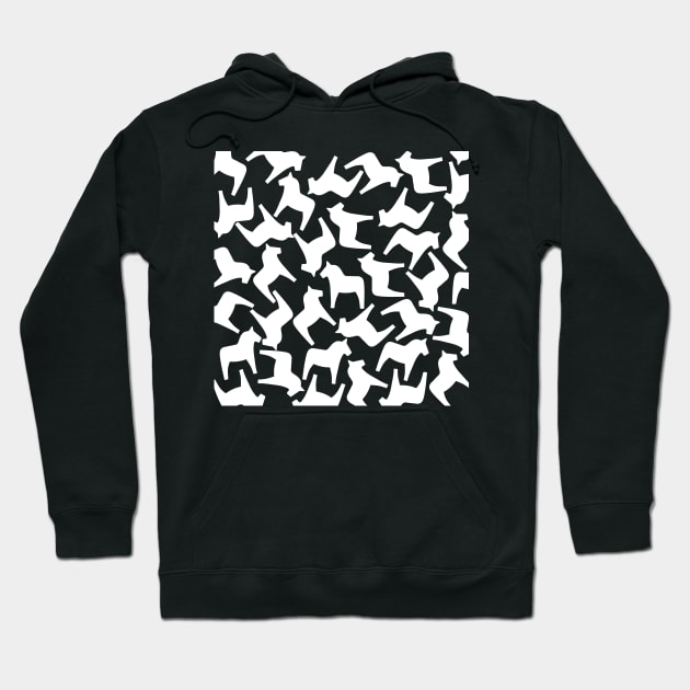 Swedish Dalahorse decorative pattern Sweden black and white Hoodie by 66LatitudeNorth